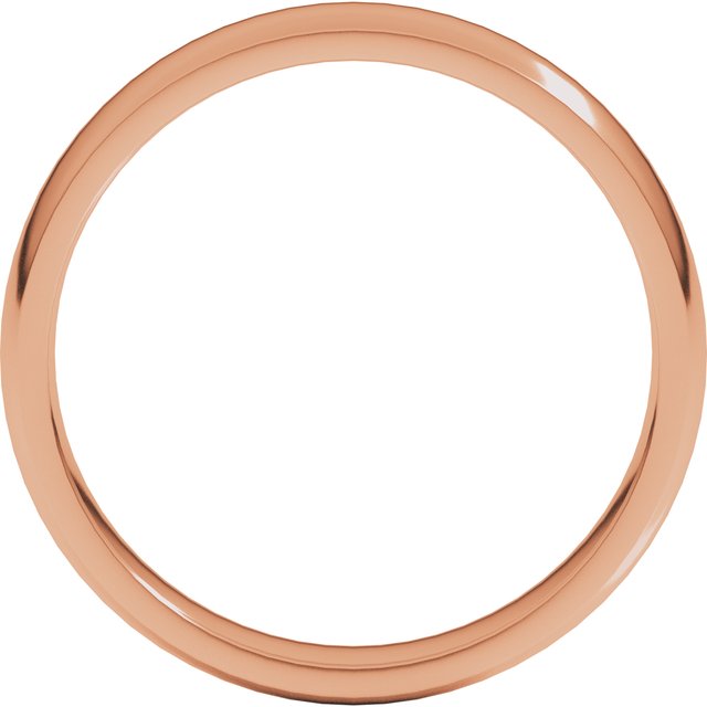 18K Yellow Or White Or Rose Gold Or Palladium Lightweight Comfort-Fit Half Round Band