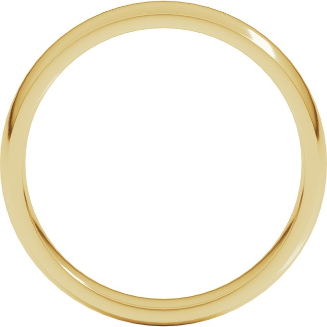 18K Yellow Or White Or Rose Gold Or Palladium Lightweight Comfort-Fit Half Round Band