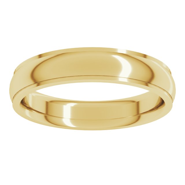 14K Yellow Or White Or Rose Gold Or Sterling Silver Or Platinum Or Palladium Standard Stepped-Edge Comfort-Fit Half Round Band