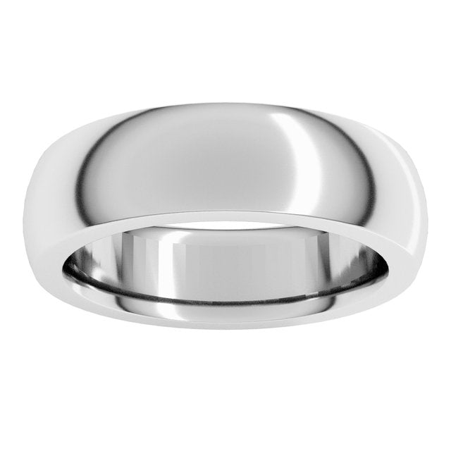 14K Yellow Or White Or Rose Gold Or Sterling Silver Or Platinum Or Palladium Heavyweight Comfort Fit Half Round Heavy Band