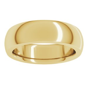 18K Yellow Gold 6 Mm Heavyweight Half Round Comfort Fit Heavy Band Size 11.5