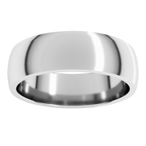 18K Yellow Or White Or Rose Gold Lightweight Comfort-Fit Half Round Band