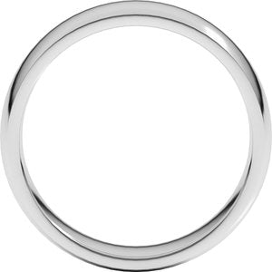 18K Yellow Or White Or Rose Gold Lightweight Comfort-Fit Half Round Band