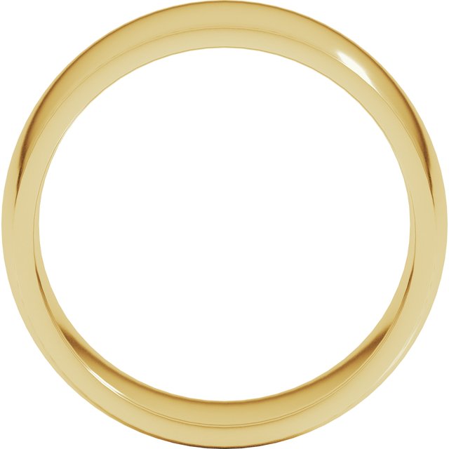 18K Yellow Or White Or Rose Gold Or Palladium Lightweight Comfort-Fit Half Round Band