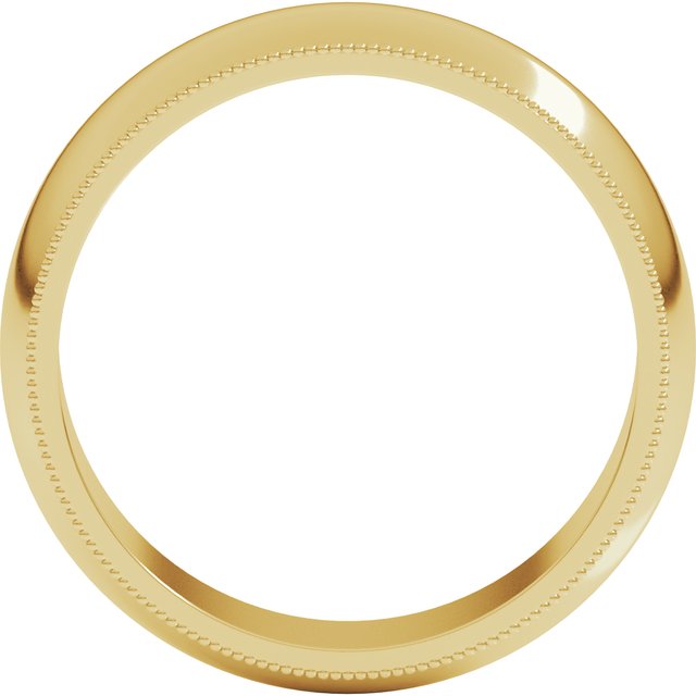 14K Yellow Or White Or Rose Gold Or Sterling Silver Or Platinum Or Palladium Milgrain Standard Fit Half Round Band