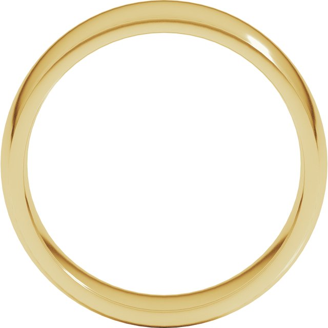 18K Yellow Or White Or Rose Gold Or Palladium Lightweight Comfort-Fit Half Round Band