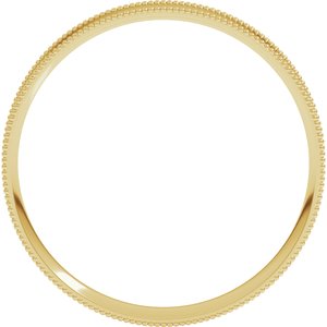 18K Yellow Or White Or Rose Gold Milgrain Comfort-Fit Flat Band