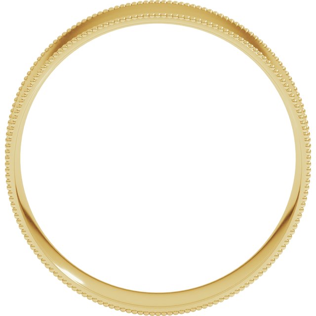 14K Yellow Or White Or Rose Gold Or Sterling Silver Or Platinum Standard Weight Milgrain Flat Comfort Fit Band