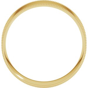 18K Yellow Or White Or Rose Gold Milgrain Comfort-Fit Flat Band