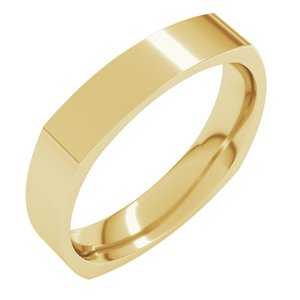 18K Yellow Gold 4 Mm  Square Comfort Fit Band Size 8.5
