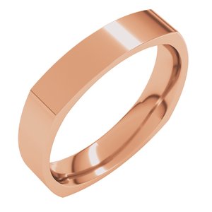 18K Yellow Or White Or Rose Gold Comfort-Fit Square Band