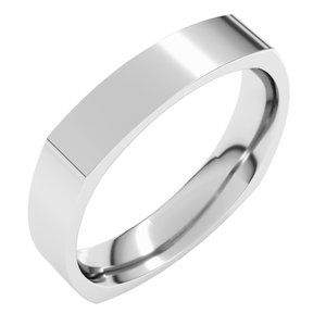Sterling Silver Comfort-Fit Square Band