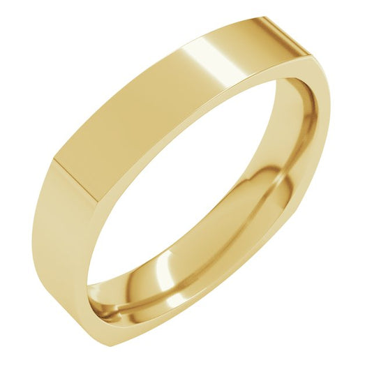 10K Yellow Or White Gold Standard Weight Comfort-Fit Square Band