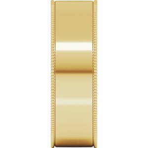 18K Yellow Or White Or Rose Gold Milgrain Comfort-Fit Flat Band