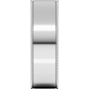 Sterling Silver Milgrain Comfort-Fit Flat Band