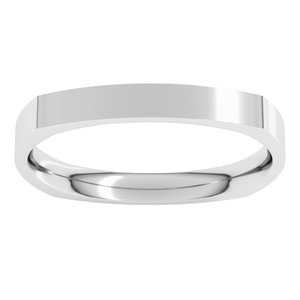 10K Yellow Or White Or Rose Gold Comfort-Fit Square Band