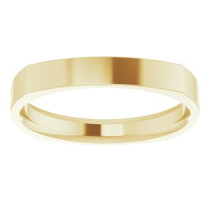 10K Yellow Or White Or Rose Gold Comfort-Fit Square Band