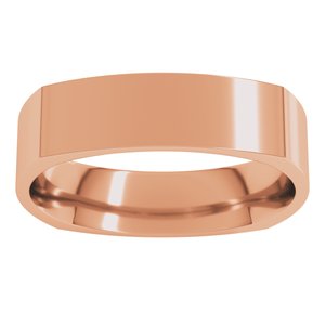 14K Yellow Or White Or Rose Gold Comfort-Fit Square Band