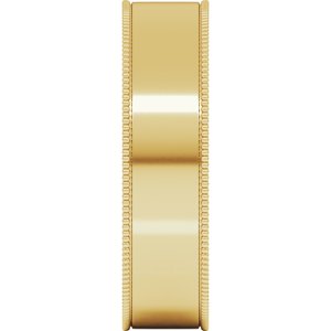 18K Yellow Or White Or Rose Gold Milgrain Comfort-Fit Flat Band