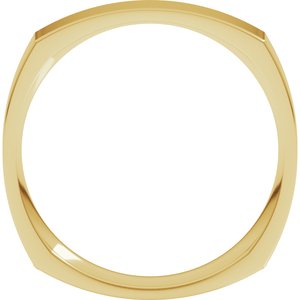 18K Yellow Gold 4 Mm  Square Comfort Fit Band Size 8.5