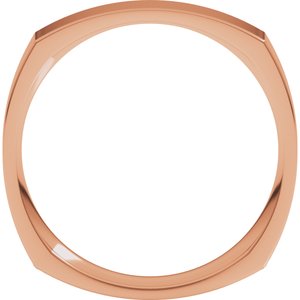 18K Yellow Or White Or Rose Gold Comfort-Fit Square Band