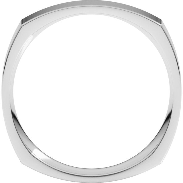 14K Yellow Or White Or Rose Gold Or Sterling Silver Or Platinum Standard Weight Comfort-Fit Square Band