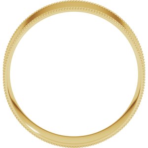18K Yellow Or White Or Rose Gold Milgrain Comfort-Fit Flat Band