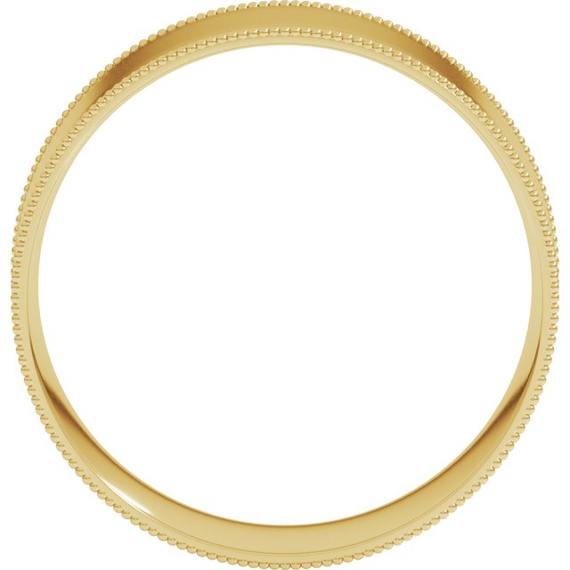 14K Yellow Or White Or Rose Gold Or Sterling Silver Or Platinum Standard Weight Milgrain Flat Comfort Fit Band