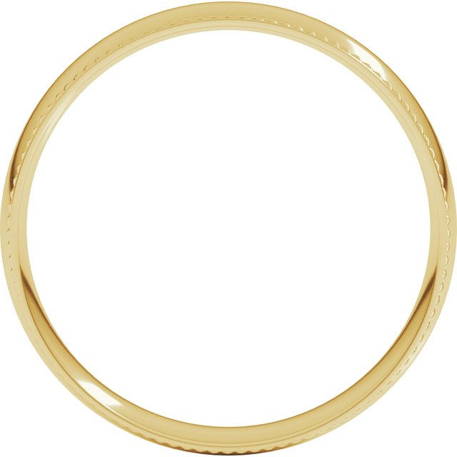 14K Yellow Or White Gold Or Sterling Silver Or Platinum Standard Weight Rope Half Round Comfort Fit Band