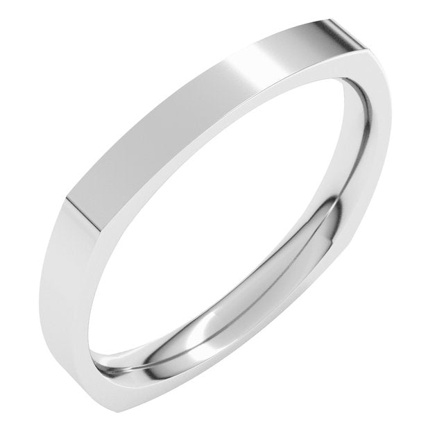 10K Yellow Or White Gold Standard Weight Comfort-Fit Square Band