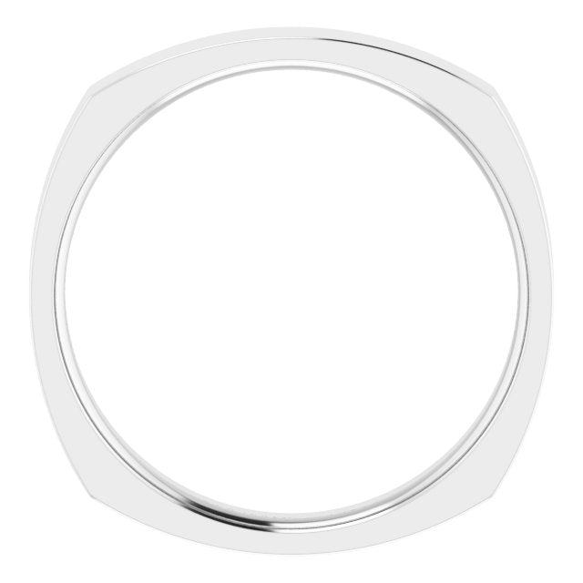 14K Yellow Or White Or Rose Gold Or Sterling Silver Or Platinum Standard Weight Comfort-Fit Square Band