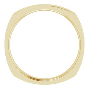 14K Yellow Or White Or Rose Gold Comfort-Fit Square Band