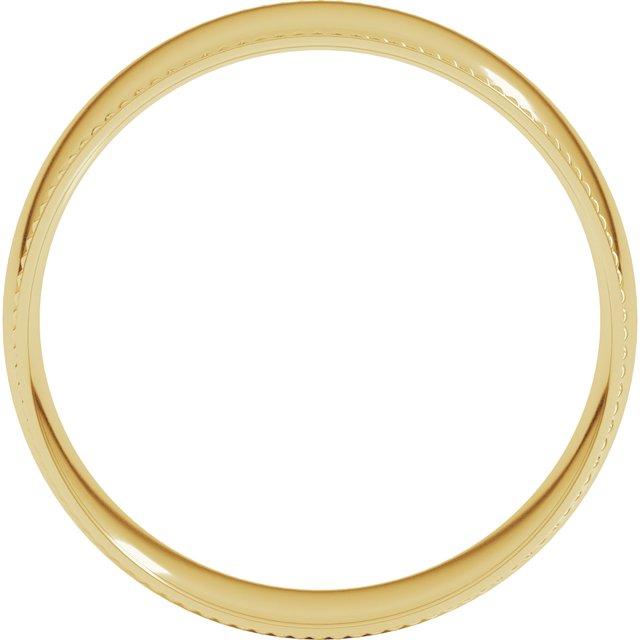 14K Yellow Or White Gold Or Sterling Silver Or Platinum Standard Weight Rope Half Round Comfort Fit Band