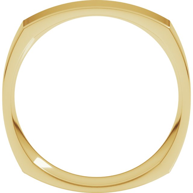 14K Yellow Or White Or Rose Gold Or Sterling Silver Or Platinum Standard Weight Comfort-Fit Square Band