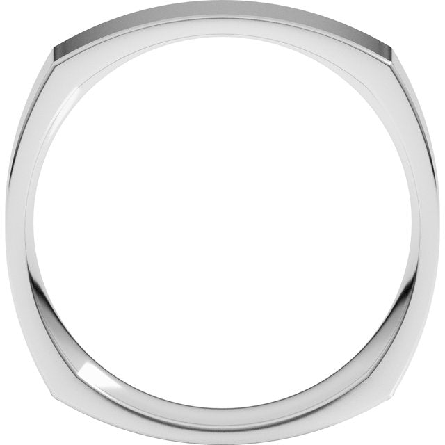 14K Yellow Or White Or Rose Gold Or Sterling Silver Or Platinum Standard Weight Comfort-Fit Square Band