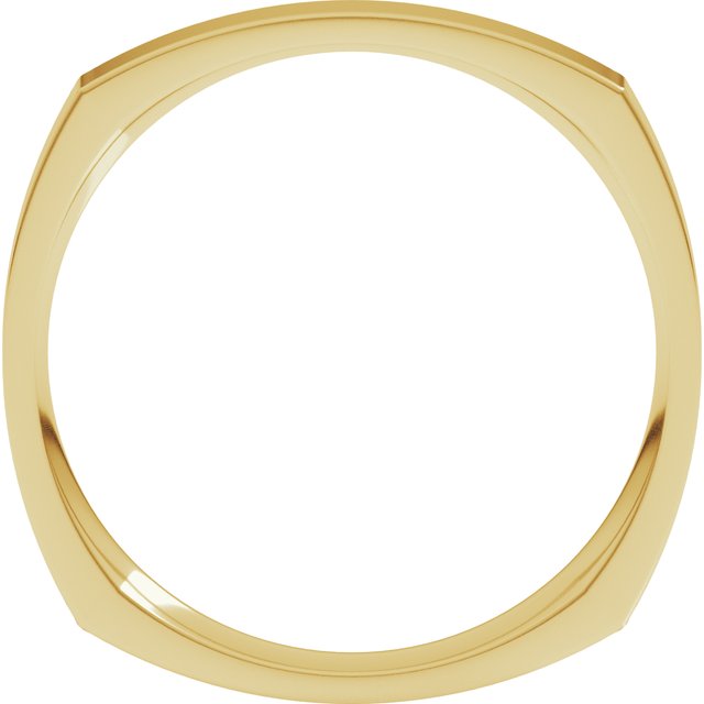 14K Yellow Or White Or Rose Gold Or Sterling Silver Or Platinum Standard Weight Comfort-Fit Square Band