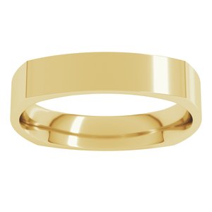 18K Yellow Or White Or Rose Gold Comfort-Fit Square Band