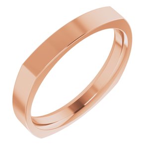 14K Yellow Or White Or Rose Gold Comfort-Fit Square Band