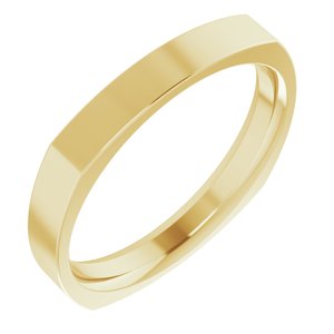 14K Yellow Or White Or Rose Gold Comfort-Fit Square Band