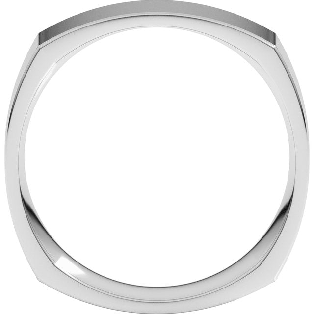 14K Yellow Or White Or Rose Gold Or Sterling Silver Or Platinum Standard Weight Comfort-Fit Square Band