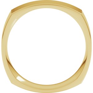 18K Yellow Or White Or Rose Gold Comfort-Fit Square Band