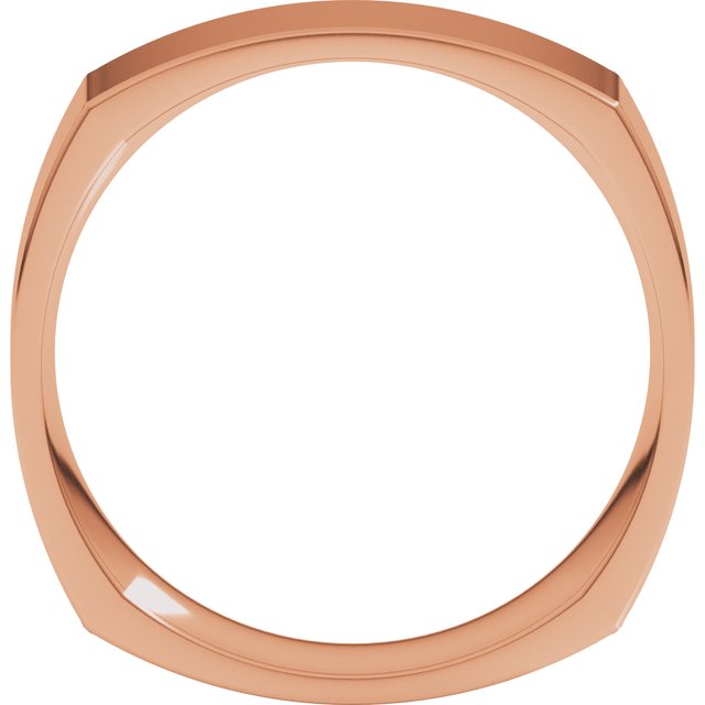 14K Yellow Or White Or Rose Gold Or Sterling Silver Or Platinum Standard Weight Comfort-Fit Square Band