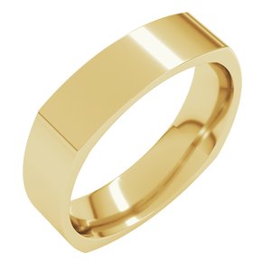 14K Yellow Gold Or Sterling Silver Or Platinum 5 mm Square Comfort-Fit Band