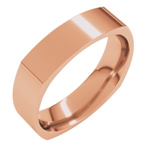 14K Yellow Or White Or Rose Gold Comfort-Fit Square Band