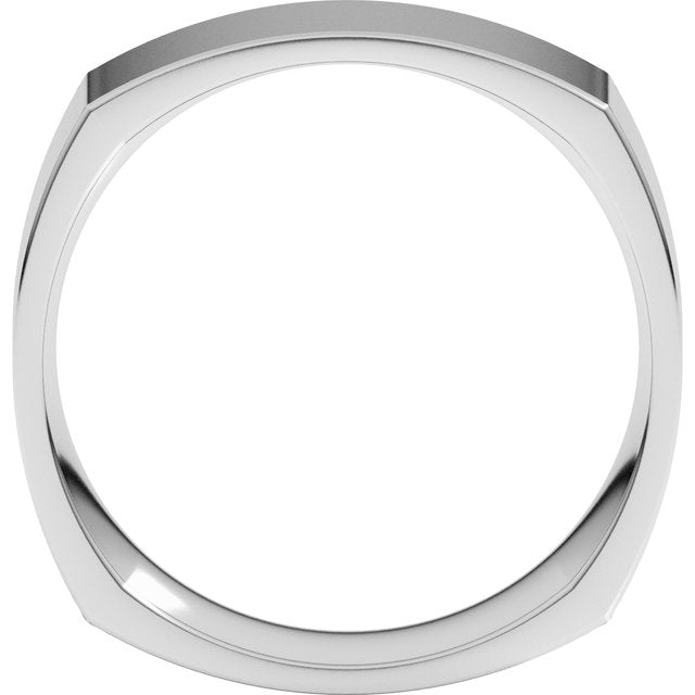 14K Yellow Or White Or Rose Gold Or Sterling Silver Or Platinum Standard Weight Comfort-Fit Square Band