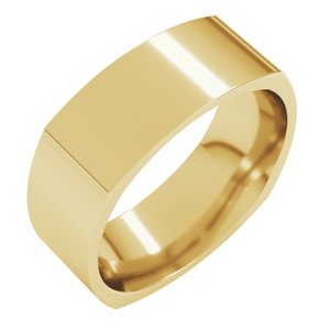 14K Yellow Gold Square Comfort Fit Band