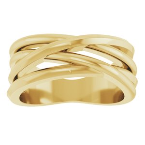 14K Yellow Gold Polished Negative Space Freeform Ring Size 7