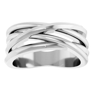 Sterling Silver Polished Negative Space Freeform Ring Size 7