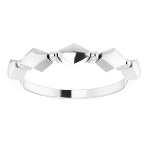 14K White Gold Polished Geometric Stackable Ring Size 7