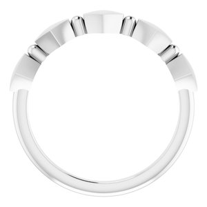 14K White Gold Polished Geometric Stackable Ring Size 7